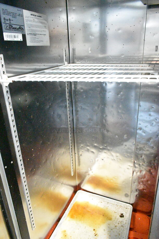 Blue Air BSF72T Stainless Steel Commercial 3 Door Reach In Freezer on Commercial Casters. 115/208-240 Volts, 1 Phase.  - Image 6 of 7