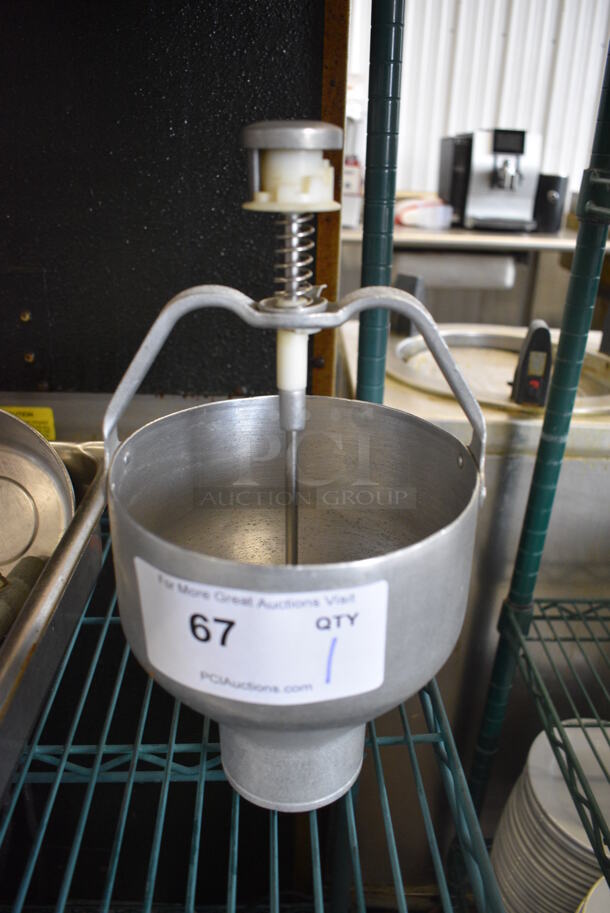 Metal Dough Dropper Hopper. 6.5x6.5x13 - Image 1 of 3