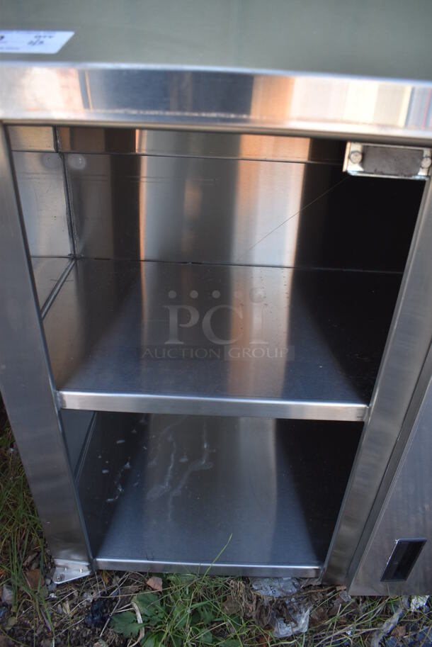 BRAND NEW SCRATCH AND DENT! Advance Tabco Stainless Steel Commercial 2 Door Cabinet. 36x16x32 - Image 4 of 4