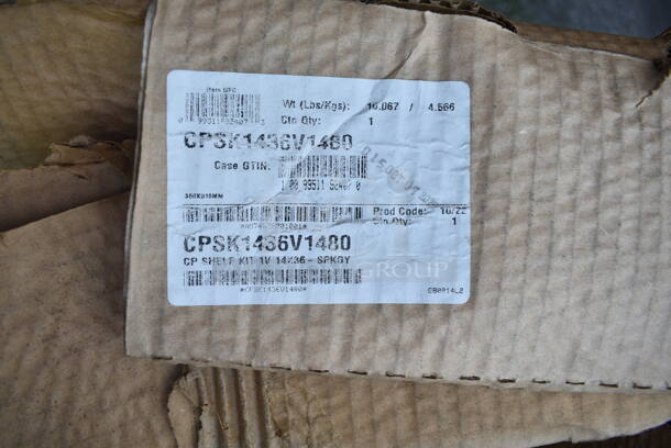 3 BRAND NEW SCRATCH AND DENT! Cambro CPSK1436V1480 Camshelving® Premium 14" x 36" Vented Shelf Kit. 3 Times Your Bid!  - Image 3 of 5