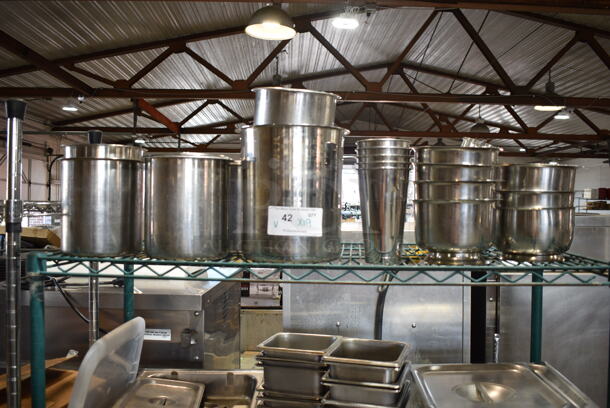 19 Various Stainless Steel Cylindrical Bins, Bowls and Mixing Cups. Includes 8.5x8.5x7.5, 4x4x7.5. 19 Times Your Bid! - Image 1 of 9
