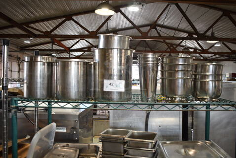 19 Various Stainless Steel Cylindrical Bins, Bowls and Mixing Cups. Includes 8.5x8.5x7.5, 4x4x7.5. 19 Times Your Bid!