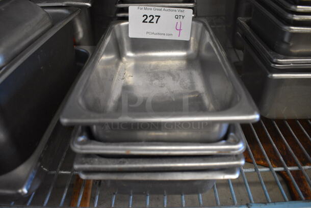 4 Stainless Steel 1/4 Size Drop In Bins. 1/4x2. 4 Times Your Bid!