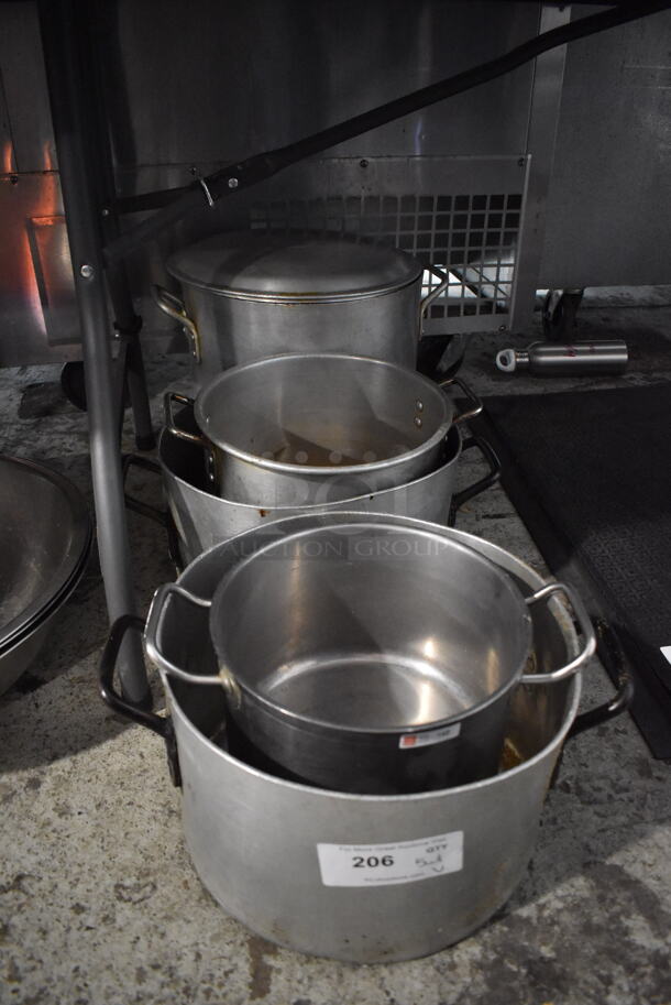 5 Various Metal Stock Pots w/ 1 Lid. Includes 17x13x9. 5 Times Your Bid! - Image 3 of 6