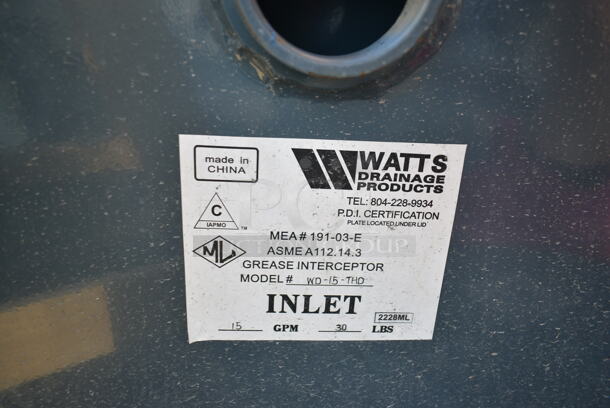 BRAND NEW SCRATCH AND DENT! Watts WD-15-THD 30 lb. Grease Trap with Threaded Connections  - Image 5 of 5