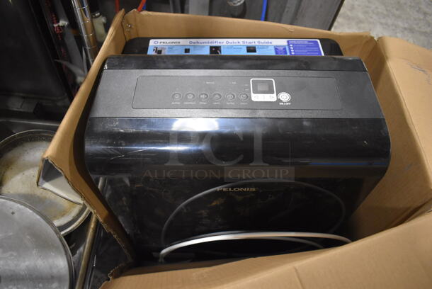 IN ORIGINAL BOX! Pelonis PAD50P1ABL ENERGY STAR 50 Pint Dehumidifier. 10 Volts, 1 Phase. 15.5x11x24 - Image 1 of 7