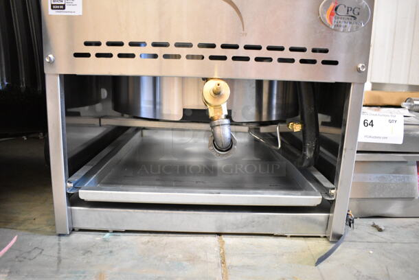 BRAND NEW SCRATCH AND DENT! Cooking Performance Group CPG 351WOKR16N Stainless Steel Commercial Countertop Natural Gas Powered Single Burner Stock Pot Range. 125,000 BTU.  - Image 4 of 8