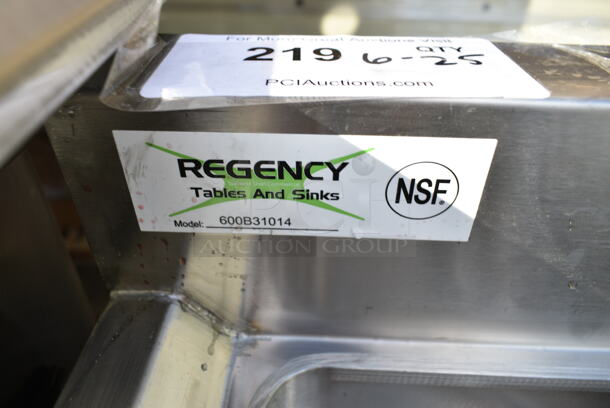 BRAND NEW SCRATCH AND DENT! Regency 600B31014 Stainless Steel 3 Bowl Underbar Sink. Bays 10x13.5x10 - Image 7 of 7