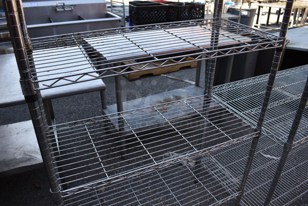 Chrome Finish 5 Tier Shelving Unit. BUYER MUST DISMANTLE. PCI CANNOT DISMANTLE FOR SHIPPING. PLEASE CONSIDER FREIGHT CHARGES. 36x16x72 - Image 3 of 4