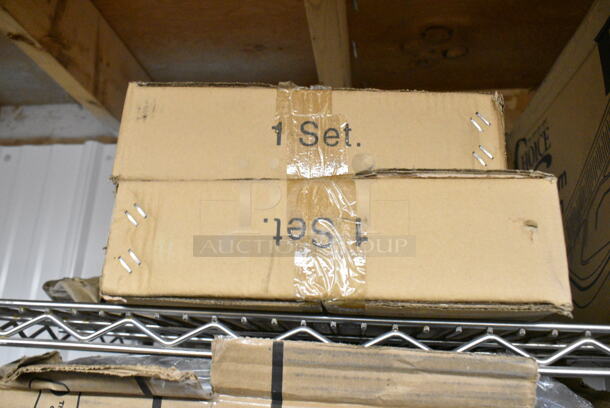 ALL ONE MONEY! Metro Lot of Various Items Including 612605070 Choice Full Size Foil Steam Table Pan Deep 3 3/8" Depth - Full Size Deep - 50/Case, 2 Sets of Casters, Dart 85HT1R 8" x 8" x 3" White Foam Square Take Out Container with Perforated Hinged Lid, Dandelion Supplement, Bladderwrack Supplement, Stainless Steel Sponges,  Notrax Mat, Poly Fan. Does Not Include Shelving Unit.  - Image 4 of 12