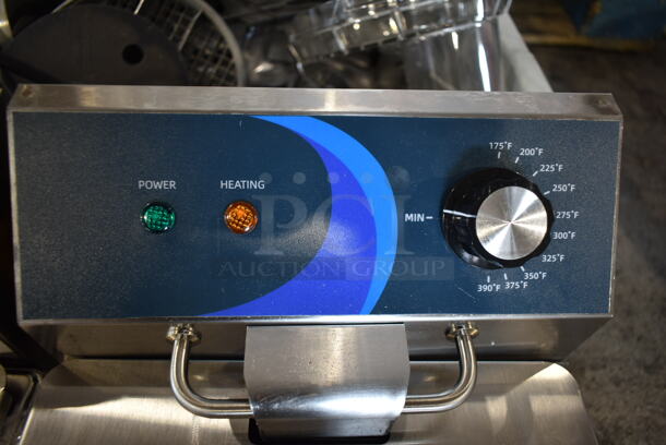 BRAND NEW SCRATCH AND DENT! 2023 Hoocoo FRY-20L Stainless Steel Commercial Countertop Electric Powered 2 Bay Fryer w/ 2 Lids and 2 Dry Baskets. 120 Volts, 1 Phase. - Image 4 of 9