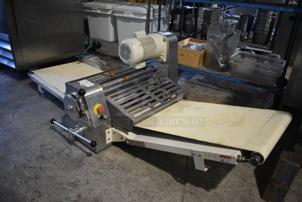 Omcan JDR520B Metal Commercial Countertop Electric Powered Reversible Dough Sheeter. 220 Volts, 1 Phase. 80x35x26 - Image 2 of 8