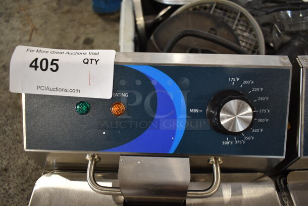 BRAND NEW SCRATCH AND DENT! 2023 Hoocoo FRY-20L Stainless Steel Commercial Countertop Electric Powered 2 Bay Fryer w/ 2 Lids and 2 Dry Baskets. 120 Volts, 1 Phase. - Image 5 of 9