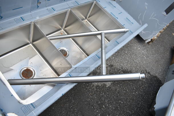 BRAND NEW! Advance Tabco DTC-3-1620-66L Stainless Steel 3 Bay Dishwasher Table. Bays 16x20x12 - Image 7 of 8