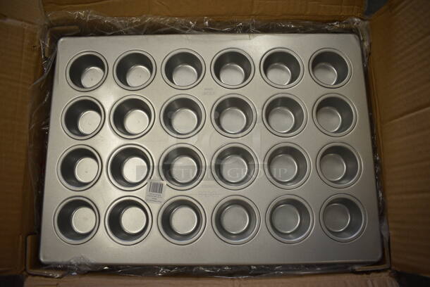 6 BRAND NEW IN BOX! Focus Metal 24 Cup Muffin Baking Pans. 18x13x2. 6 Times Your Bid! - Image 1 of 4