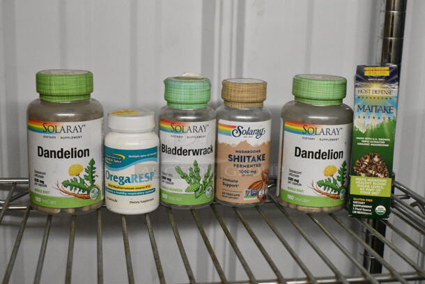 ALL ONE MONEY! Metro Lot of Various Items Including 612605070 Choice Full Size Foil Steam Table Pan Deep 3 3/8" Depth - Full Size Deep - 50/Case, 2 Sets of Casters, Dart 85HT1R 8" x 8" x 3" White Foam Square Take Out Container with Perforated Hinged Lid, Dandelion Supplement, Bladderwrack Supplement, Stainless Steel Sponges,  Notrax Mat, Poly Fan. Does Not Include Shelving Unit.  - Image 9 of 12