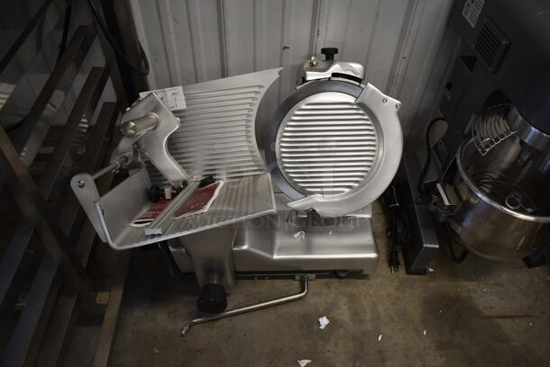 BRAND NEW SCRATCH AND DENT! Estella 348SLM12 Stainless Steel Commercial Countertop Meat Slicer w/ Blade Sharpener. 120 Volts, 1 Phase. Tested and Working! - Image 2 of 7