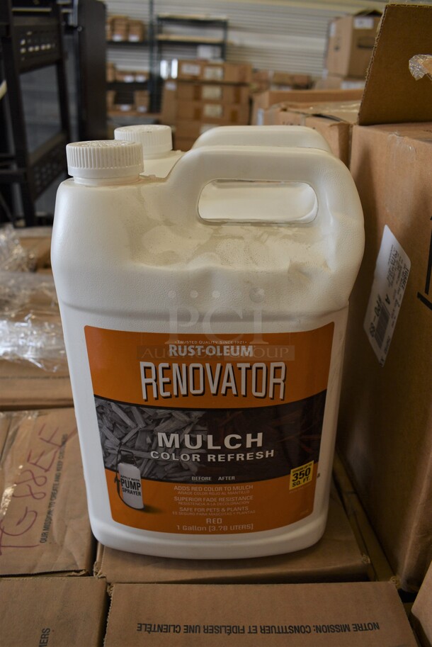 ALL ONE MONEY! PALLET LOT OF 85 BRAND NEW Boxes of 2 Rustoleum Renovator Mulch Color Refresh. Total of 172 Jugs. 8x4x12