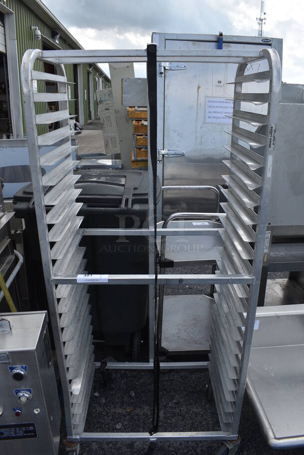 Metal Commercial Pan Transport Rack on Commercial Casters. 28x19x64