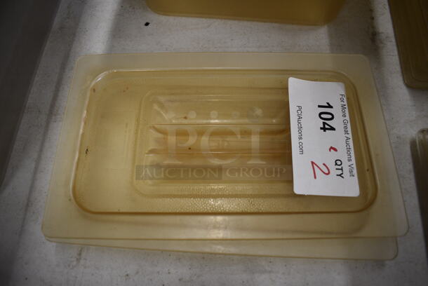 ALL ONE MONEY! Lot of 2 Clear Poly 1/4 Size Drop In Bin Lids!