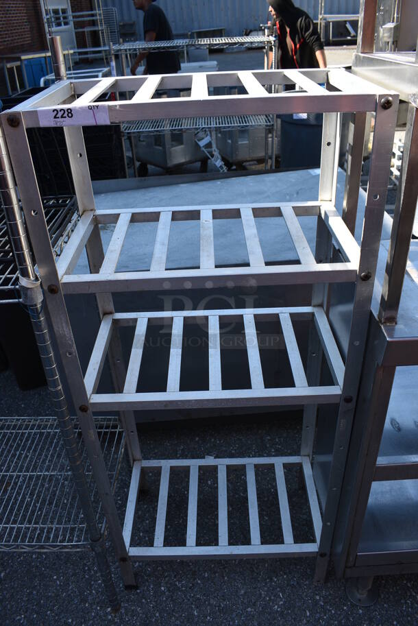 Metal 4 Tier Dunnage Style Shelving Unit. BUYER MUST DISMANTLE. PCI CANNOT DISMANTLE FOR SHIPPING. PLEASE CONSIDER FREIGHT CHARGES. 22.5x13.5x51