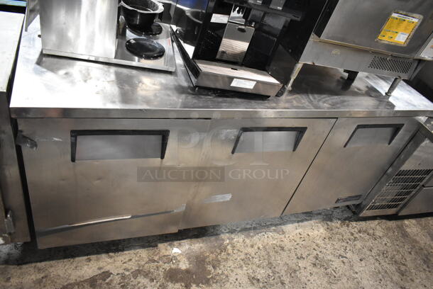 True TWT-72 Stainless Steel Commercial 3 Door Undercounter Cooler. 115 Volts, 1 Phase. Tested and Does Not Power On