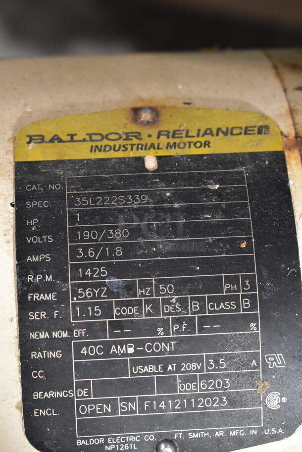 Metal Commercial Meat Mixer Grinder on Commercial Casters. 190/380 Volts, 3 Phase.  - Image 7 of 7