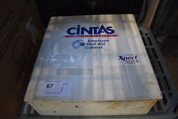 Cintas White Metal First Aid Kit w/ Contents. 15.5x5.5x16.5