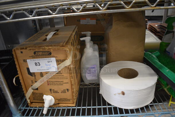 ALL ONE MONEY! Lot of Various Items Including Toilet Paper Roll, Cleaner and Broom Head! - Image 2 of 5