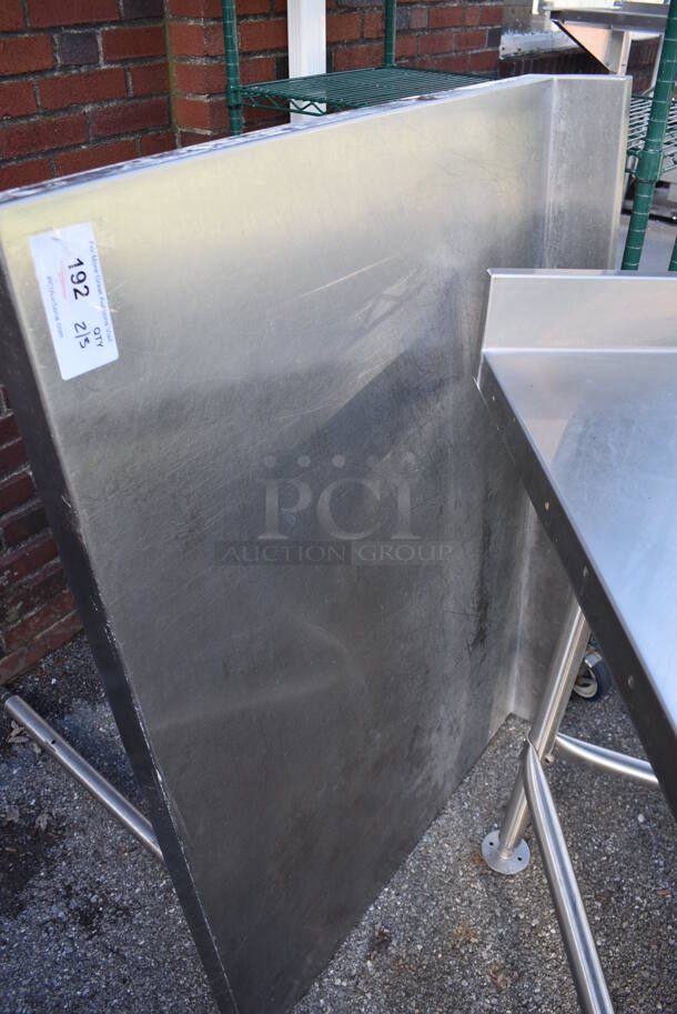 Stainless Steel Table w/ Back Splash. Missing 2 Legs. 48x34x40 - Image 2 of 4