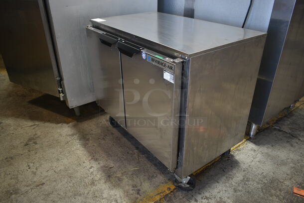 Beverage Air UCR34Y Stainless Steel Commercial 2 Door Undercounter Cooler on Commercial Casters. 115 Volts, 1 Phase. Tested and Working! - Image 2 of 6
