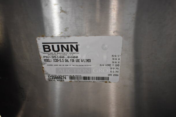 Bunn ICDD-3 Stainless Steel Commercial Countertop Reservoir. - Image 3 of 3