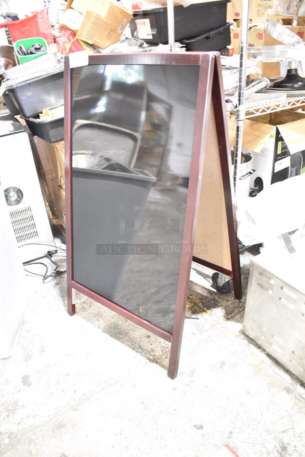 2 BRAND NEW! Items; A Frame Sidewalk Sign and Wood Pattern Serving Tray Stand. 25x2x45, 17x16x24. 2 Times Your Bid! - Image 4 of 6
