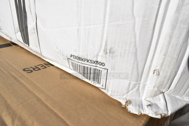 13 BRAND NEW Boxes Including 433WH161118C Choice 16" x 11" x 18 1/4" White Paper Customizable Shopping Bag with Handles - 200/Case,2 Box 1761PK8511BR Choice 8 1/2" x 11" Brown 2-View Single Pocket Menu Cover, 127CH12 Choice 12 oz. Clear RPET Hinged Deli Container - 200/Case, Solo Ultra Clear™ 32AC 32 oz. Customizable Clear PET Plastic Cold Cup - 500/Case, 130BKFKSX500 Choice Black Extra Heavy Weight Wrapped Plastic Cutlery Pack - 500/Case, 760SOUP8WPA Choice 8 oz. White Double Poly-Coated Paper Food Cup with Vented Paper Lid - 250/Case, 795KFT44RNPE Choice 44 oz. Round Kraft PE-Lined Microwavable Take-Out Container 7 5/16" x 2 5/8" - 300/Case. 13 Times Your Bid!  - Image 10 of 12