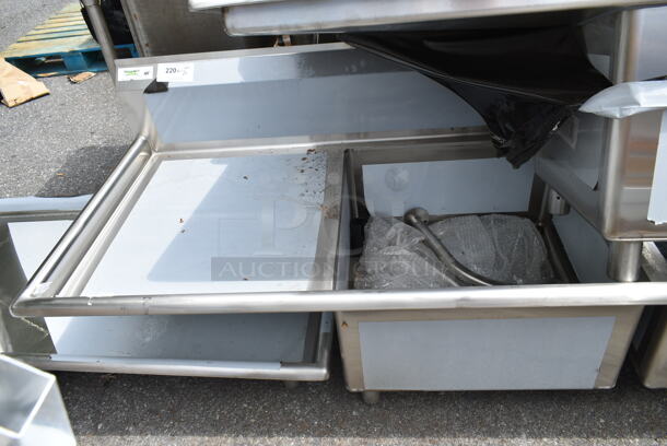 	BRAND NEW SCRATCH AND DENT! Regency 600S32323224 121" 16-Gauge Stainless Steel Three Compartment Commercial Sink with Galvanized Steel Legs and 2 Drainboards - 23" x 23" x 12" Bowls. No Legs. - Image 5 of 7