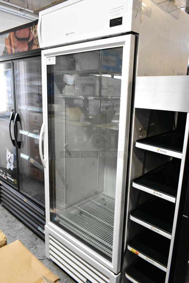 2021 True TSCI-600R-G-PH Metal Commercial Single Door Reach In Cooler Merchandiser. 115 Volts, 1 Phase. Tested and Powers On But Does Not Get Cold
 - Image 1 of 4