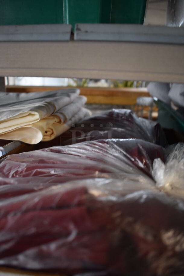 ALL ONE MONEY! Lot of 4 Tiers Worth of Various Items Including Tablecloths! Does Not Include Shelving Unit - Image 10 of 12