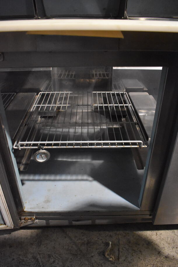 Delfield 4472N-3DM Commercial Stainless Steel Three Door Sandwich/Salad Prep Refrigerator Station on Commercial Casters. 115V/1 Phase. Can't Test Due To Cut Cord - Image 7 of 9
