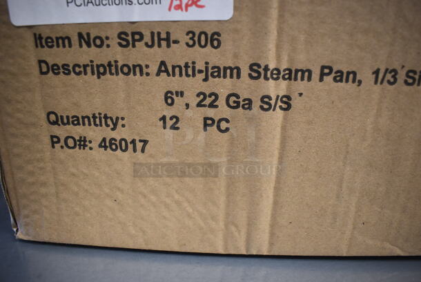 12 BRAND NEW IN BOX! Winco SPJH-306 Stainless Steel 1/3 Size Drop In Bins. 1/3x6. 12 Times Your Bid! - Image 4 of 5