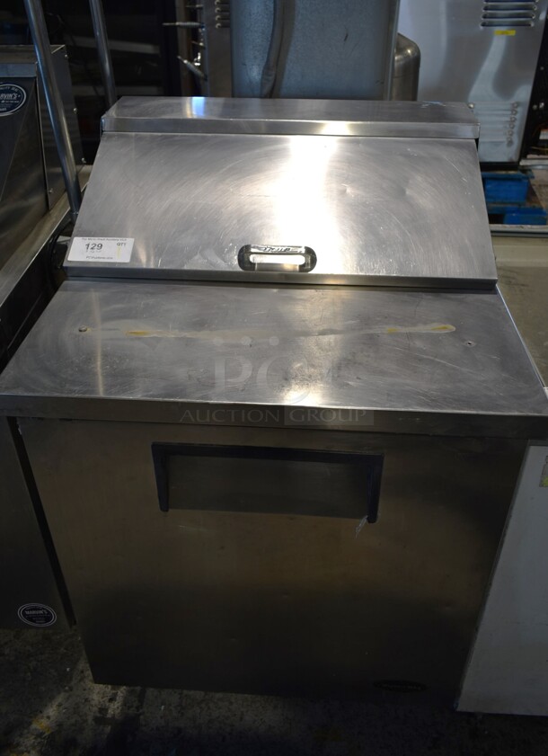 True TSSU-27-08 Stainless Steel Commercial Sandwich Salad Prep Table Bain Marie Mega Top on Commercial Casters. 115 Volts, 1 Phase. Tested and Working! - Image 1 of 6