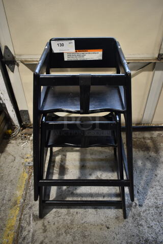 2 Black Wood Pattern High Chairs. 2 Times Your Bid!