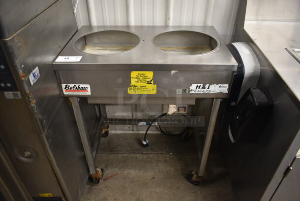 Belshaw H&I Metal Commercial Heat and Ice Table on Commercial Casters. 240 Volts.