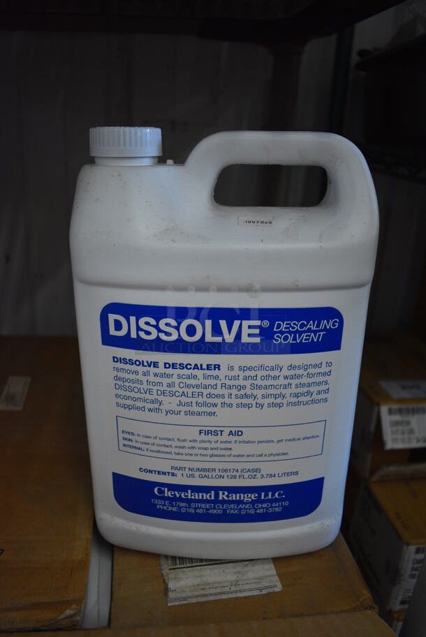 6 Jugs of Cleveland Range Dissolve Descaling Solvent. 7x3x12. 6 Times Your Bid!