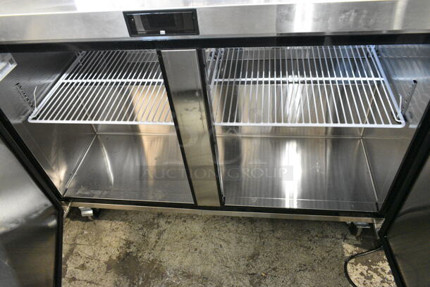 2024 Migali MGF8413GR Stainless Steel Commercial 2 Door Work Top Freezer on Commercial Casters. 115 Volts, 1 Phase. Tested and Working! - Image 2 of 5
