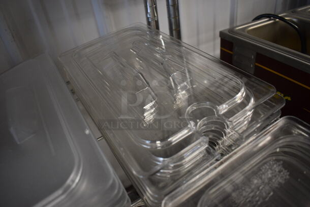 ALL ONE MONEY! Lot of 10 Clear Poly 1/3 Size Drop In Bin Lids! - Image 2 of 2
