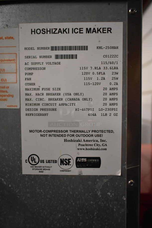 Hoshizaki KML-250MAH Stainless Steel Ice Head on Hoshizaki Hotel Dispenser Ice Bin. 115 volts, 1 Phase.  - Image 5 of 6