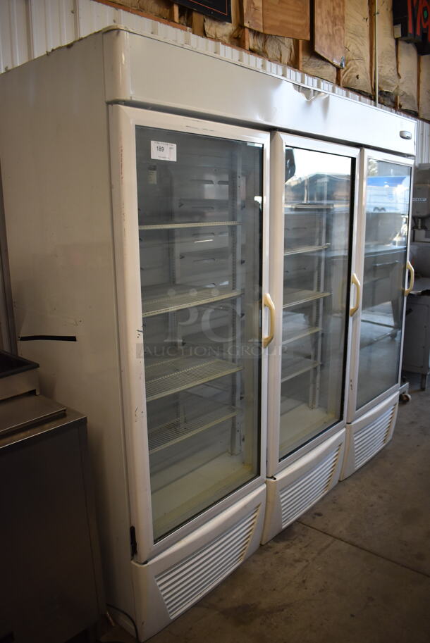 Hussmann ARL01050 Metal Commercial 3 Door Reach In Freezer Merchandiser w/ Poly Coated Racks. 230 Volts, 1 Phase. 85x29x80 - Image 6 of 6