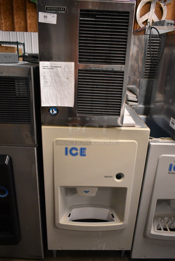 Hoshizaki KM-500MAF Stainless Steel Commercial Ice Head on Hoshizaki DB-200C Hotel Dispenser Ice Bin. 115-120 Volts, 1 Phase.  - Image 1 of 7