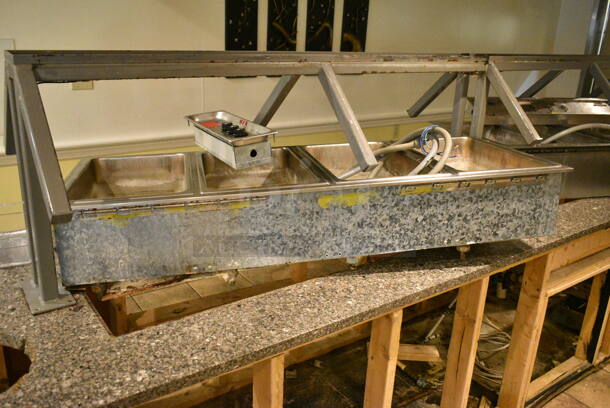 Buffet Station w/ 2 Steam Table Inserts and Sneeze Guard. BUYER MUST REMOVE: Bring Tools and Manpower Needed To Remove This Item. This Unit Was In Working Condition When the Restaurant Closed. (main dining room) - Image 2 of 9