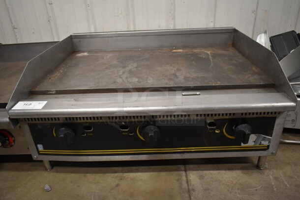Stainless Steel Commercial Countertop Natural Gas Powered Flat Top Griddle. 